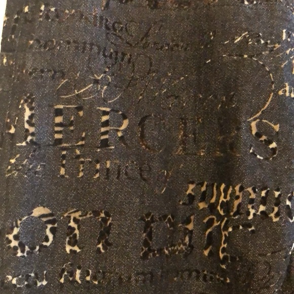 WALKING ART AUSTRALIA HIGH WAISTED LEOPARD PRINT LETTERING ON BLACK DENIM SZ 6 - Picture 9 of 15